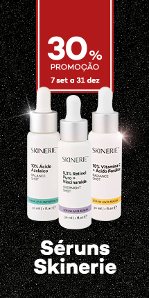 Séruns da marca Skinerie com 30% de desconto direto - de 7 setembro a 31 dezembro